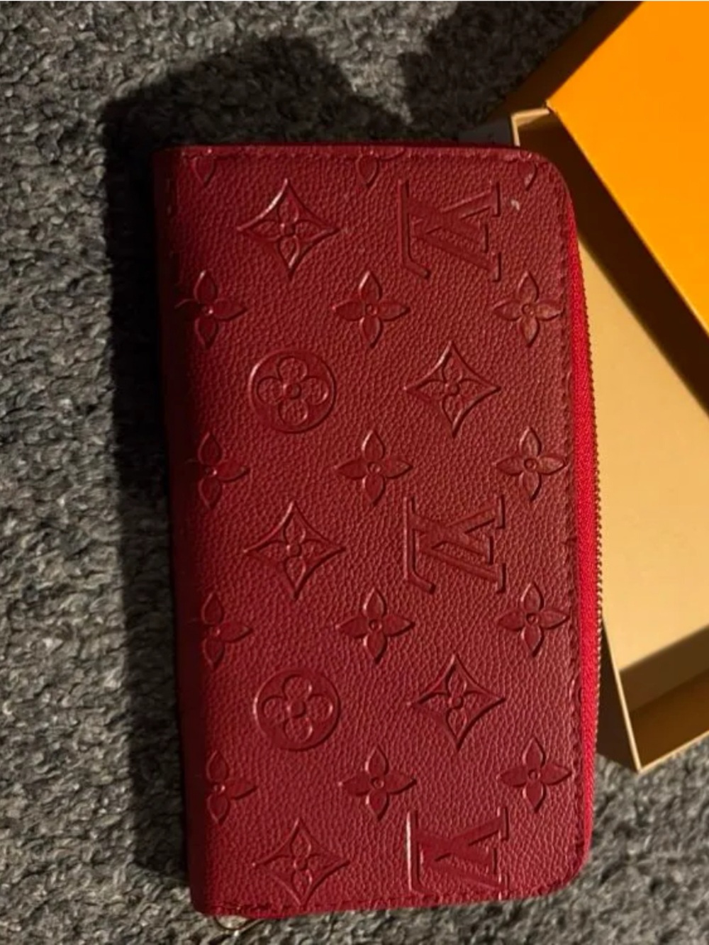 Louis Vuitton Red Embossed Leather Wallet
